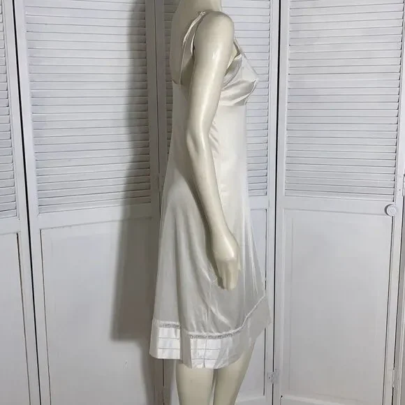 Vintage Lorraine Size 36 Tall Made in USA 100% Antron III‎ Nylon White Full Slip - Picture 9 of 15